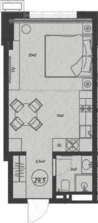 Продается 1-комн. квартира, 29.5 м²