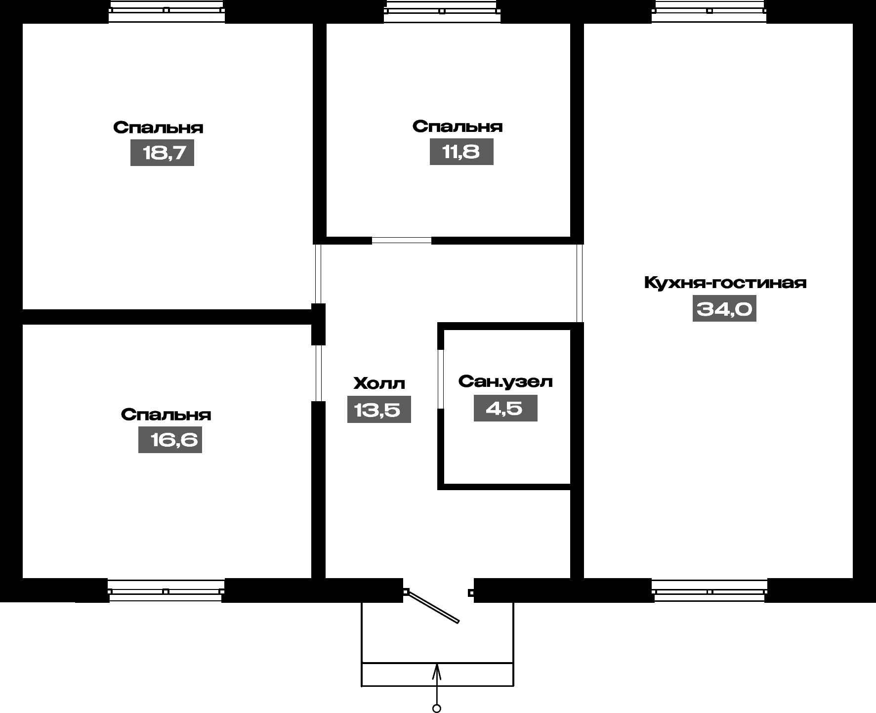 Планировка 99.1 м²