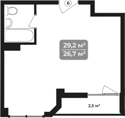 Планировка 29.2 м²