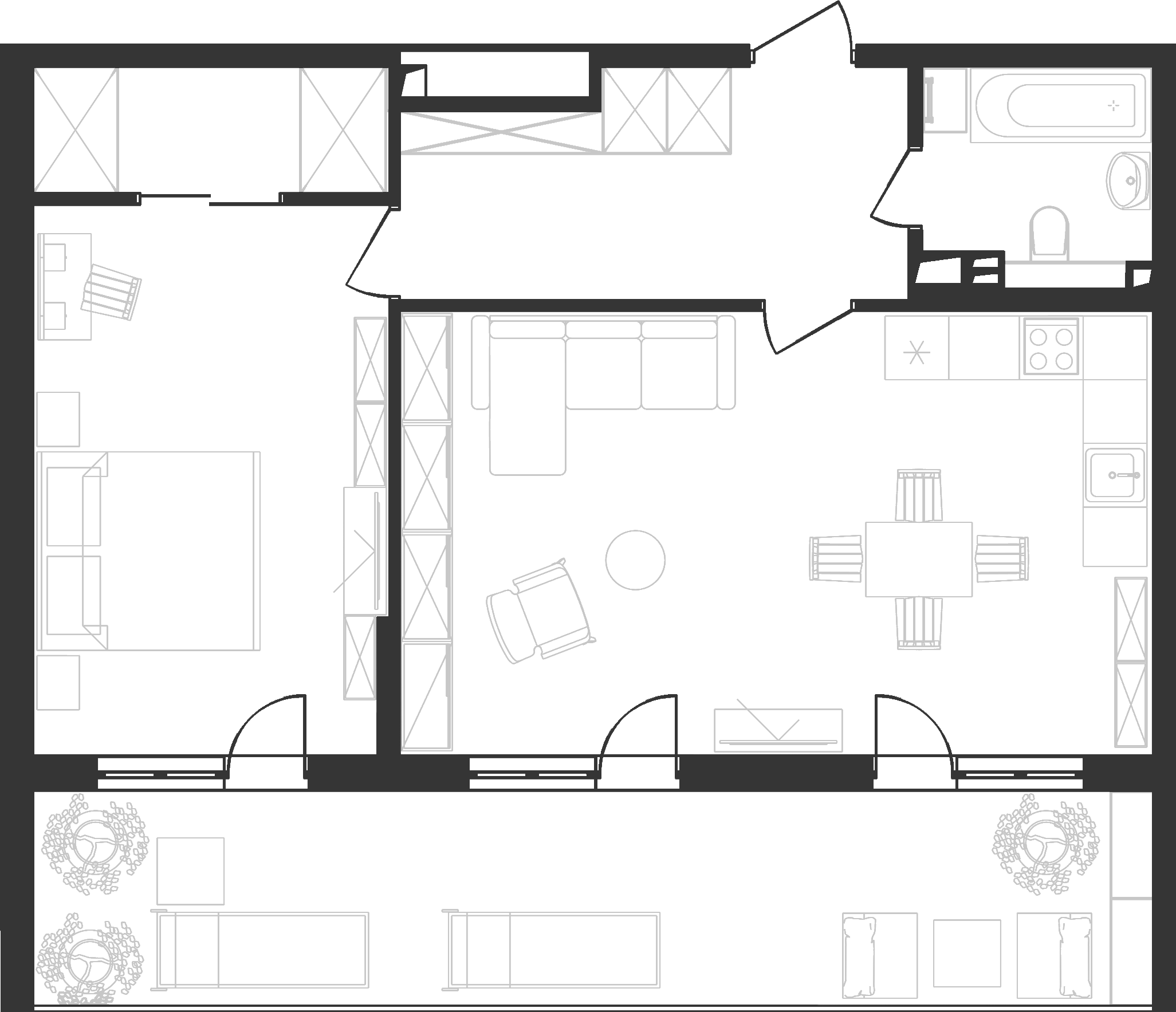 Планировка 65.56 м²