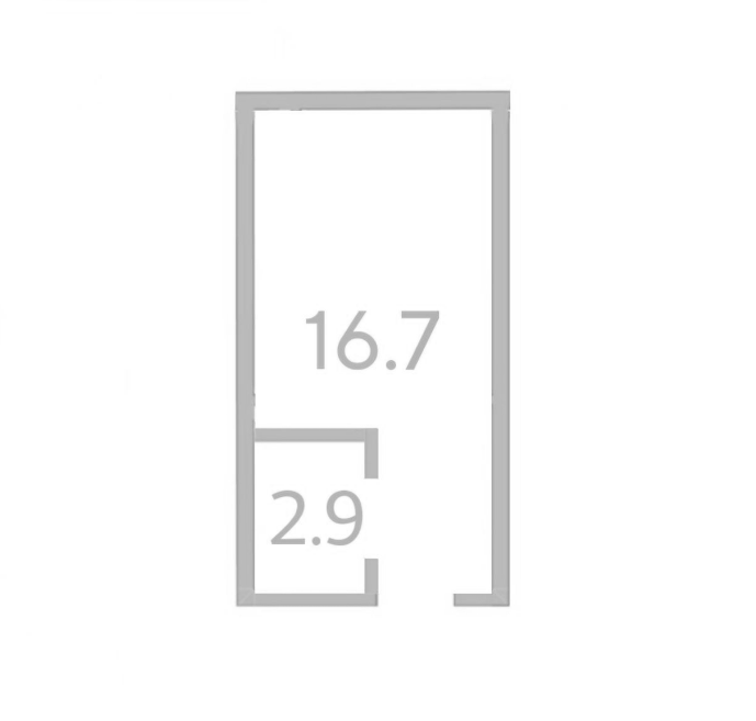 Планировка 16.7 м²
