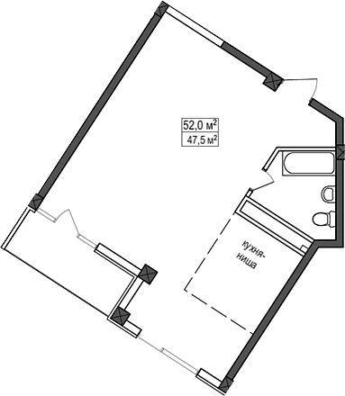 Планировка 47.5 м²