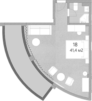 Планировка 41.4 м²