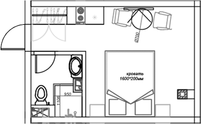 Планировка 20.7 м²