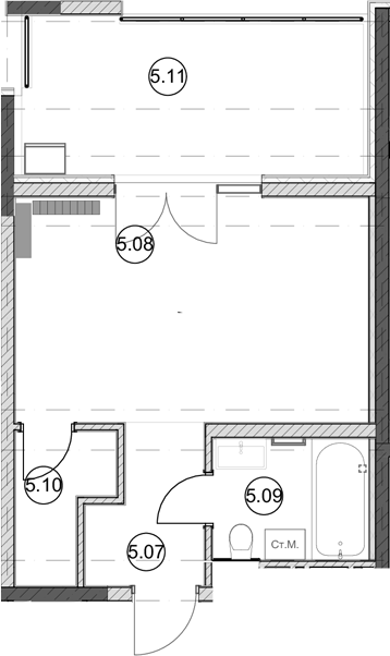 Планировка 28.3 м²