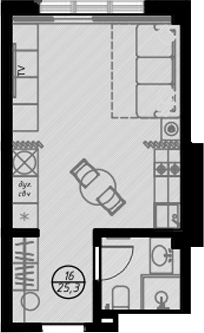 Планировка 25.8 м²