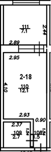 Планировка 16.3 м²