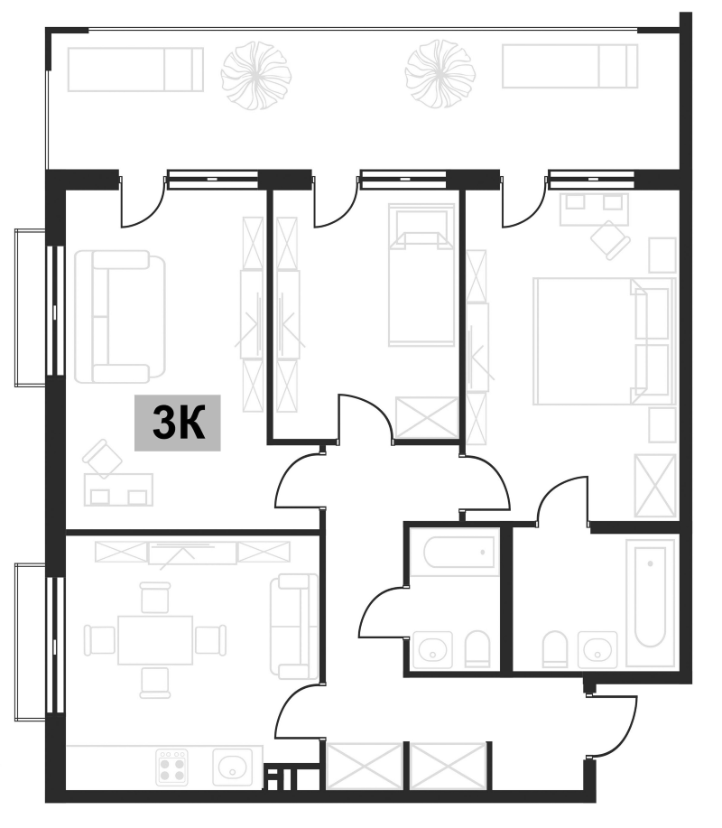 Продается 3-комн. квартира, 71.86 м²