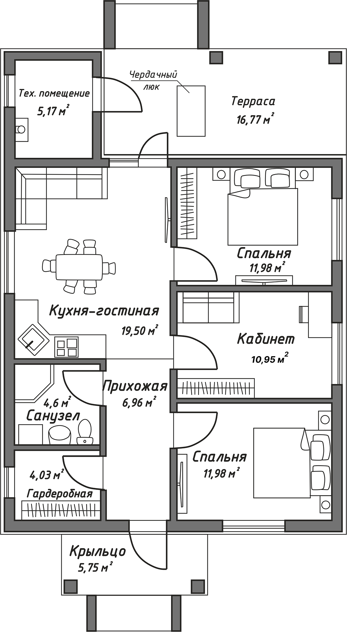Планировка 80.23 м²