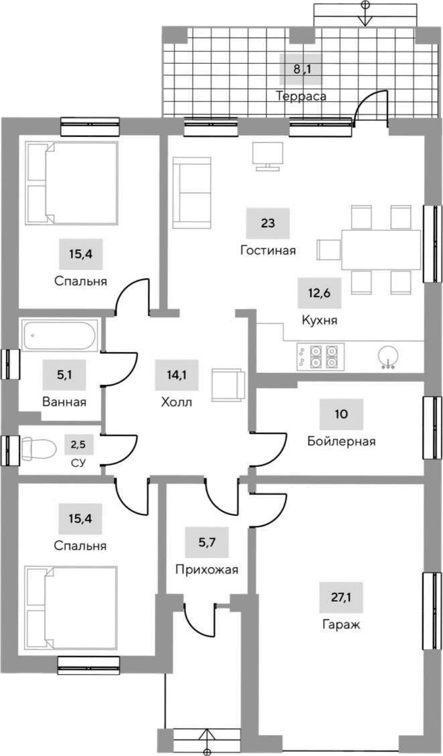 Планировка 130.9 м²