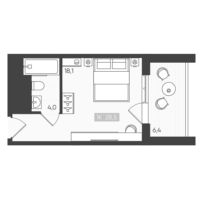 Планировка 22.3 м²