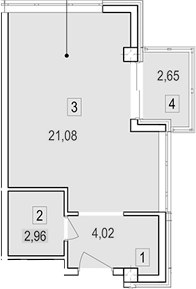 Планировка 28.05 м²