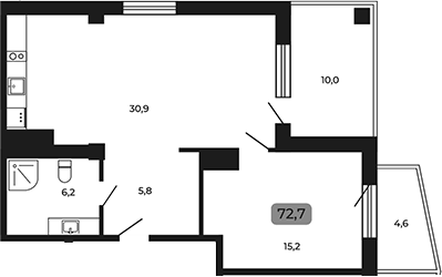 Планировка 58.1 м²