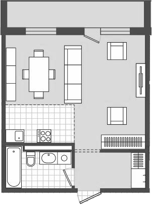 Планировка 47.1 м²