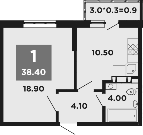 Продается 1-комн. квартира, 37.1 м²