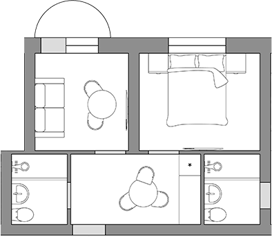 Планировка 25.4 м²