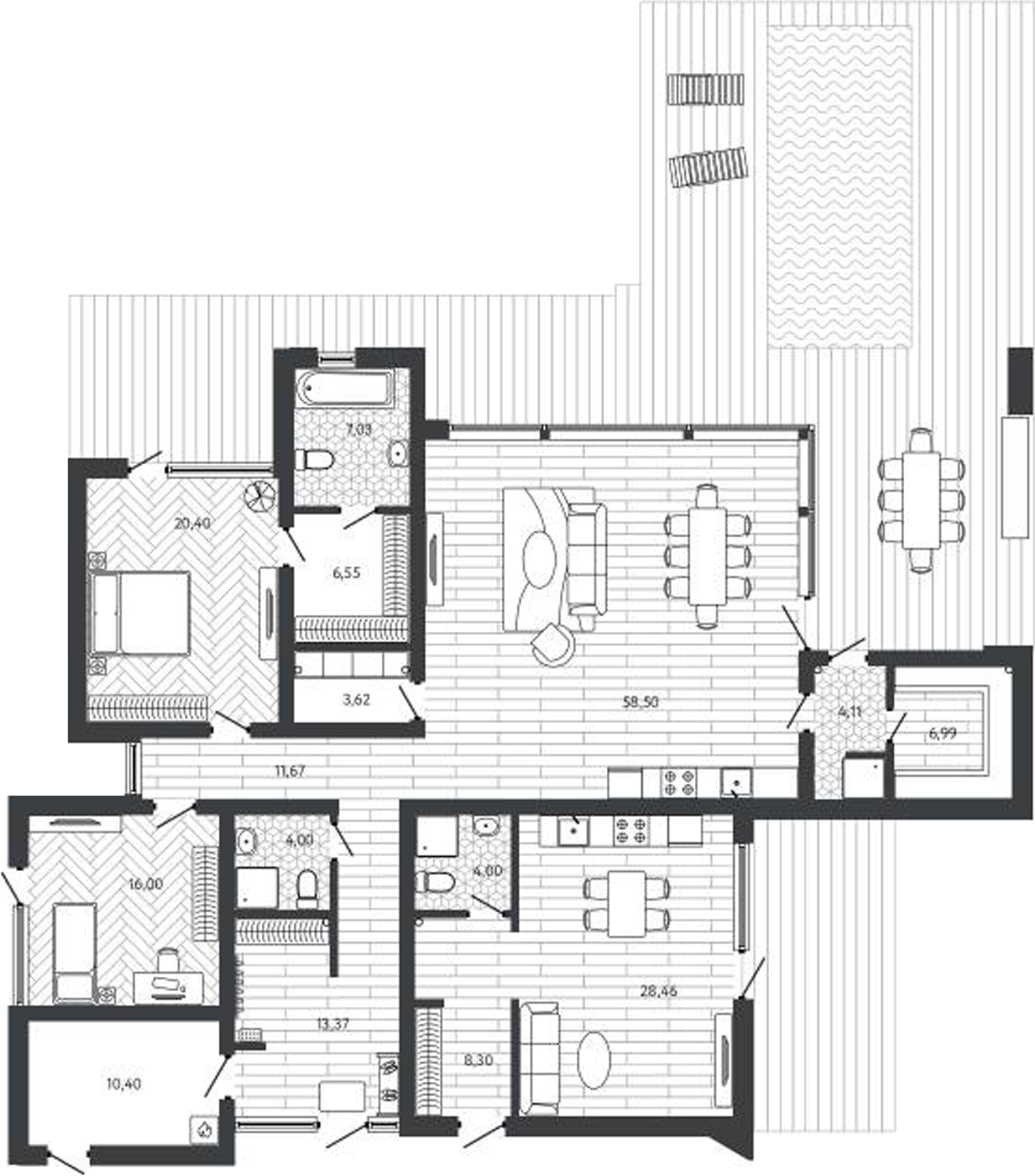 Планировка 196.37 м²