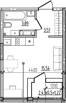 Планировка 22.94 м²