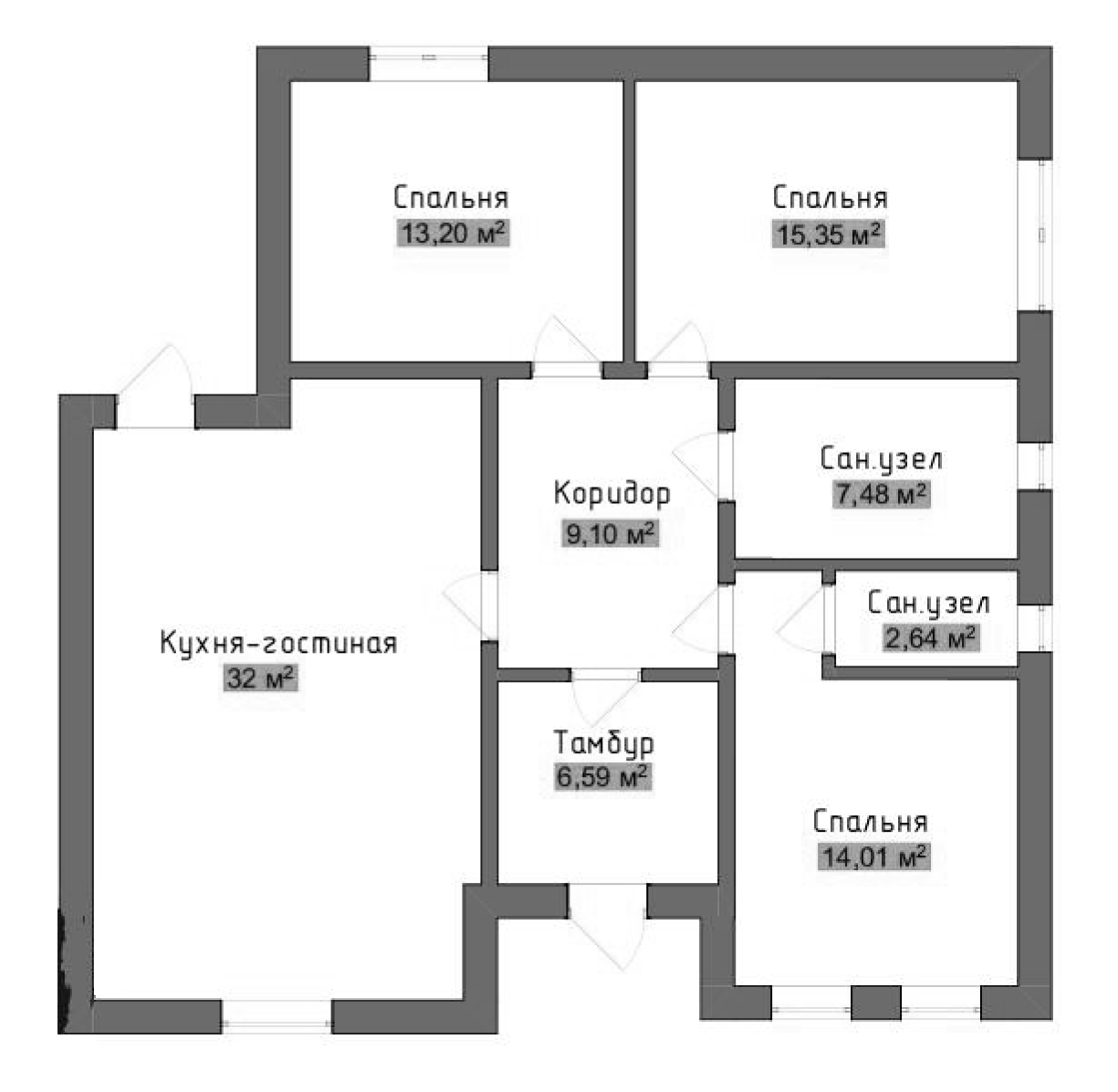 Планировка 101 м²