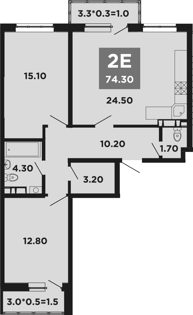 Продается 3-комн. квартира, 71.7 м²