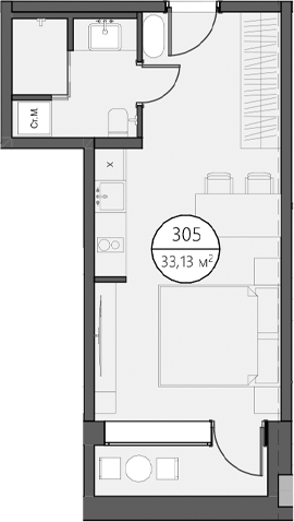 Планировка 29.13 м²
