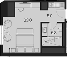 Планировка 34.3 м²