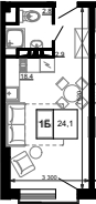 Планировка 24.1 м²