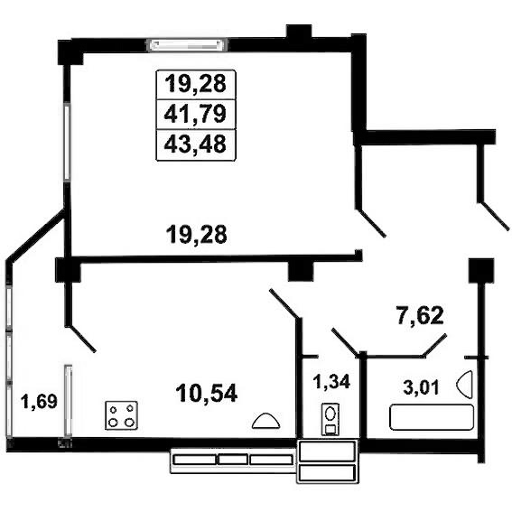 1-комн. · 41.79 м²