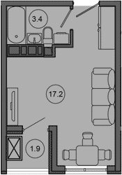 Планировка 20.6 м²