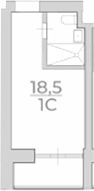 Планировка 18.5 м²