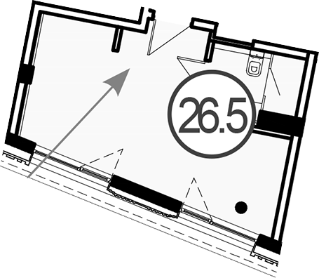 Планировка 26.5 м²