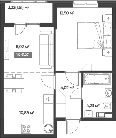 Продается 1-комн. квартира, 39.66 м²
