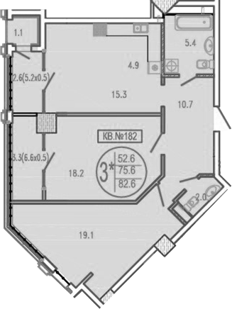Планировка 75.6 м²