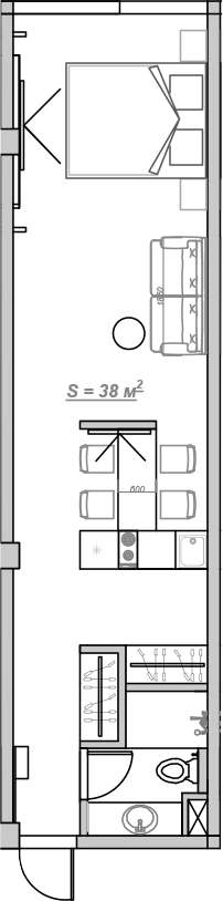 Планировка 39.3 м²