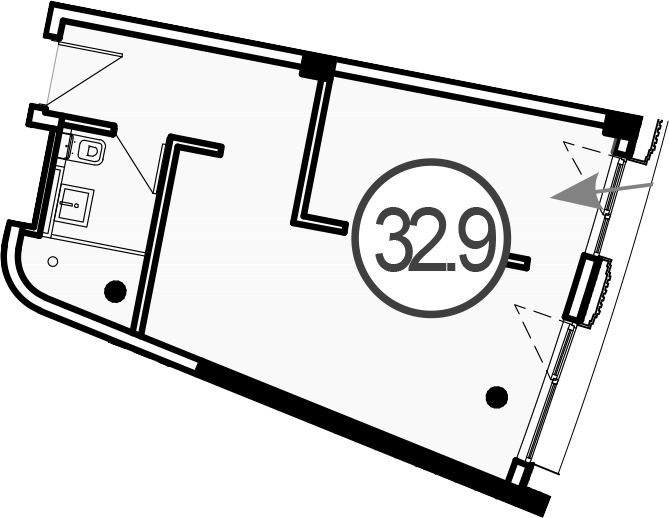 Планировка 32.9 м²