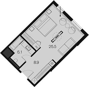 Планировка 40.5 м²