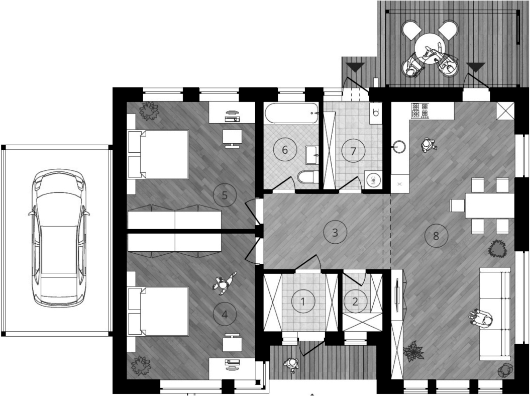 Планировка 105.8 м²