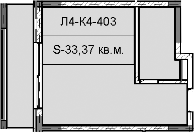 Планировка 33.37 м²