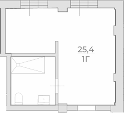 Планировка 25.4 м²