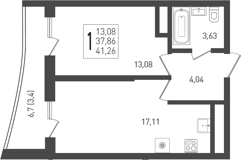 Продается 2-комн. квартира, 39.2 м²