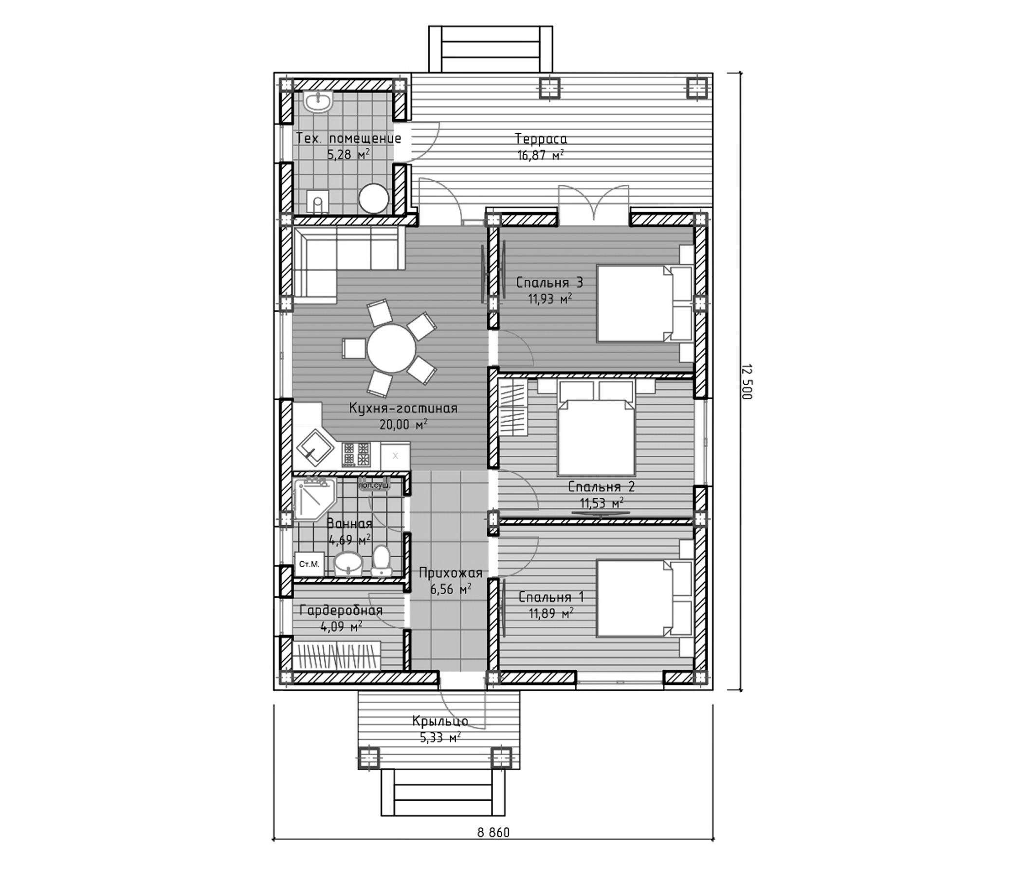 Планировка 81.13 м²
