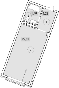 Планировка 30.84 м²
