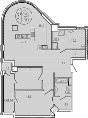 Планировка 102.7 м²