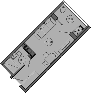 Планировка 18.3 м²
