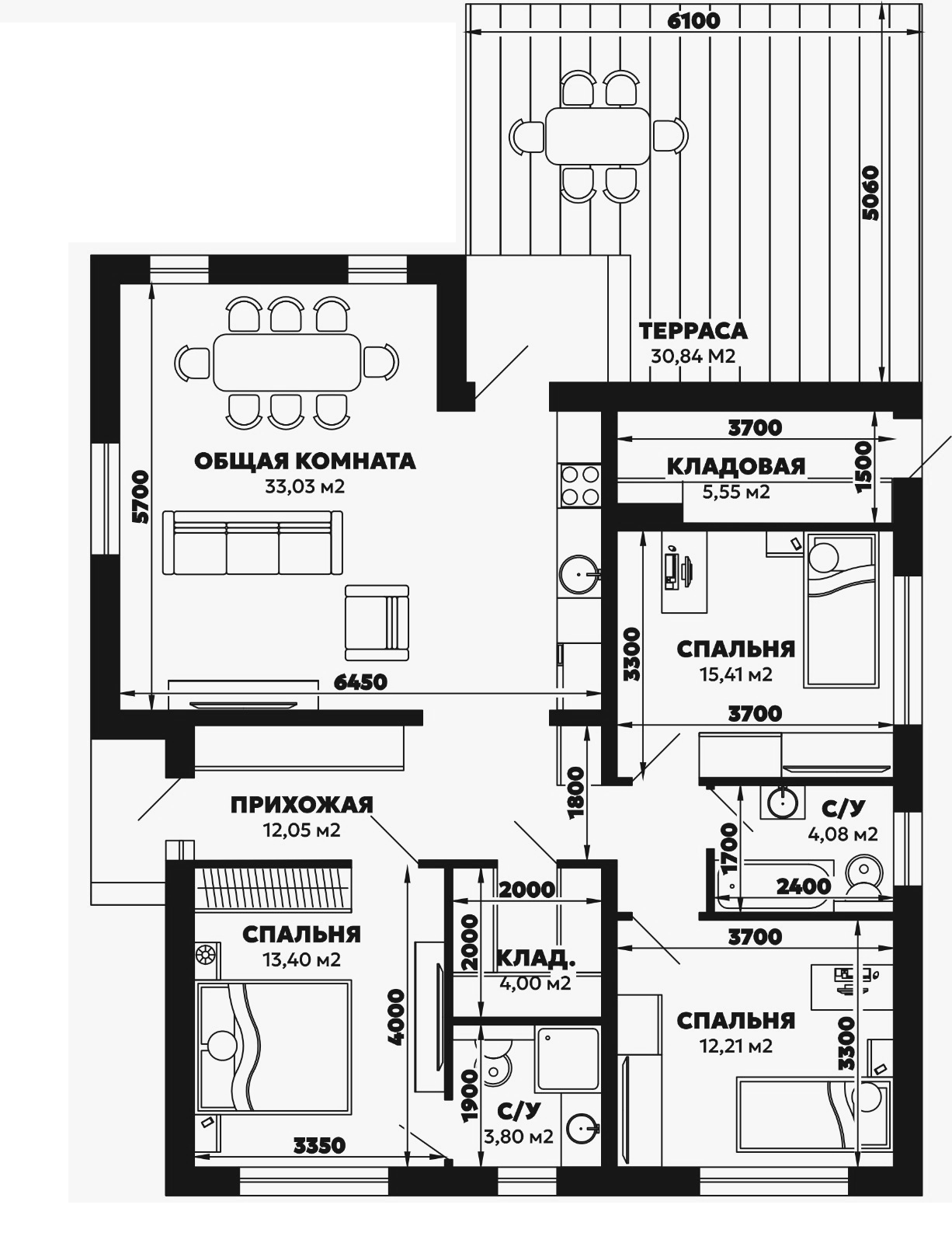 Планировка 100 м²