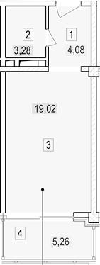 Планировка 26.74 м²
