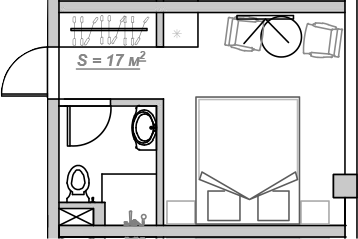 Планировка 17.9 м²