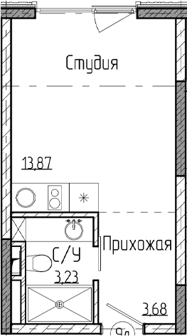 Планировка 20.9 м²