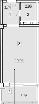 Планировка 25.72 м²