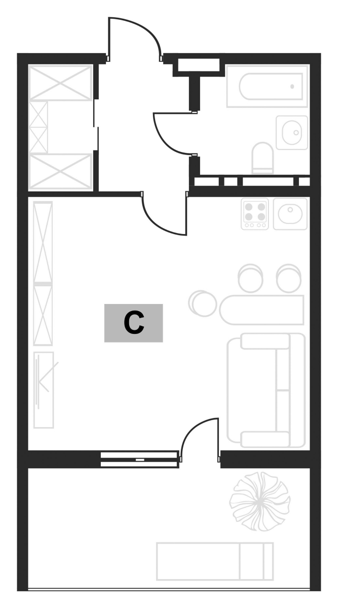 Планировка 28.76 м²